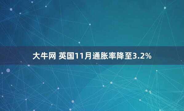大牛网 英国11月通胀率降至3.2%
